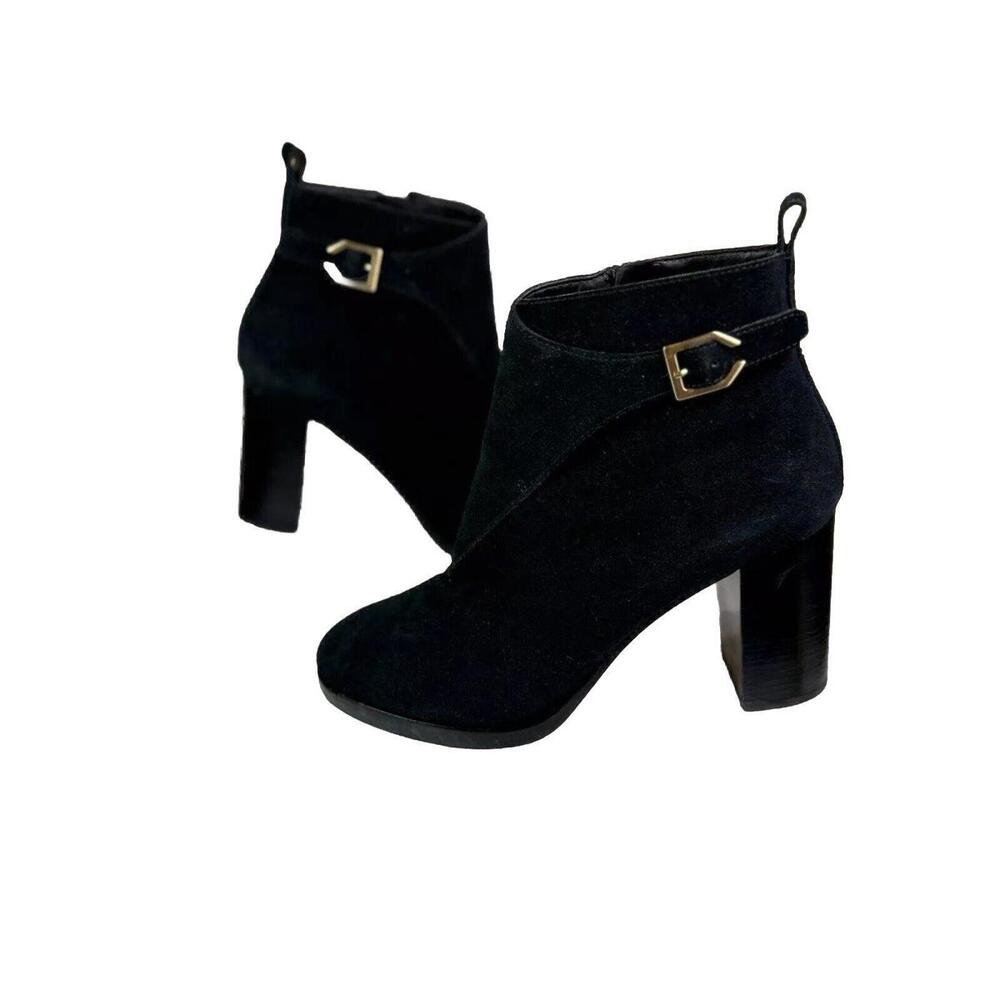 Cole Haan Women Harrington Grand Suede Size 9B Black Bootie